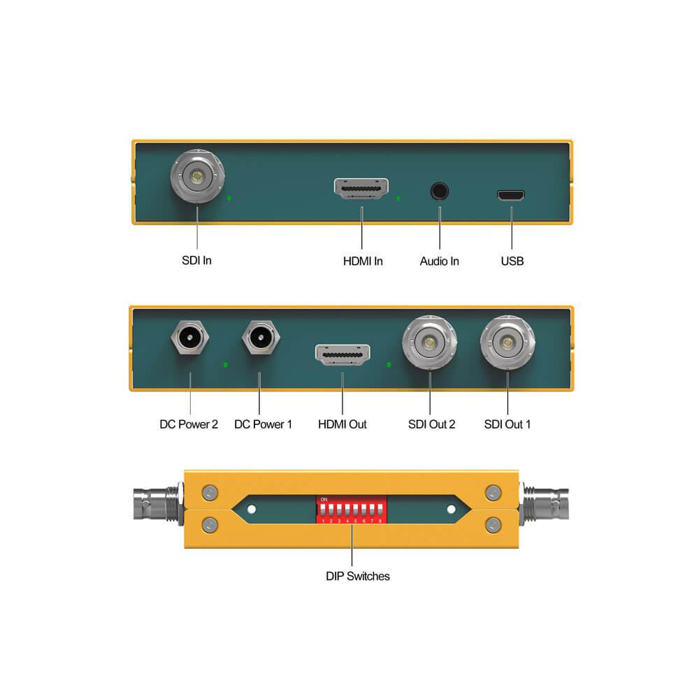 AVMatrix SC2030 3G-SDI to HDMI up-down-cross converter showing ports and connections on a professional video converter device. – image 4