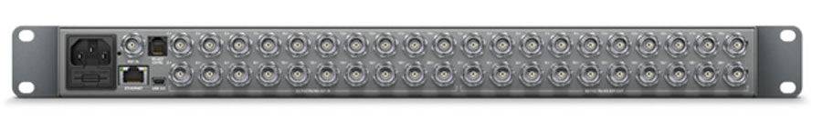 Blackmagic Design Smart Videohub 20x20 6G-SDI video router with rear panel view showing input and output connections. – image 4