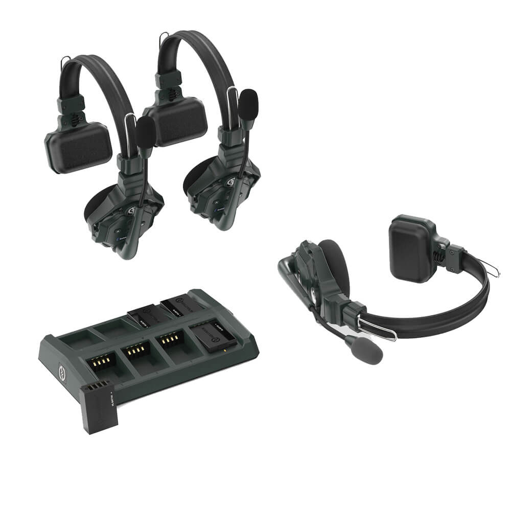 Hollyland Solidcom C1-3S wireless intercom system with three headsets, full duplex communication device for professional use. – image 1