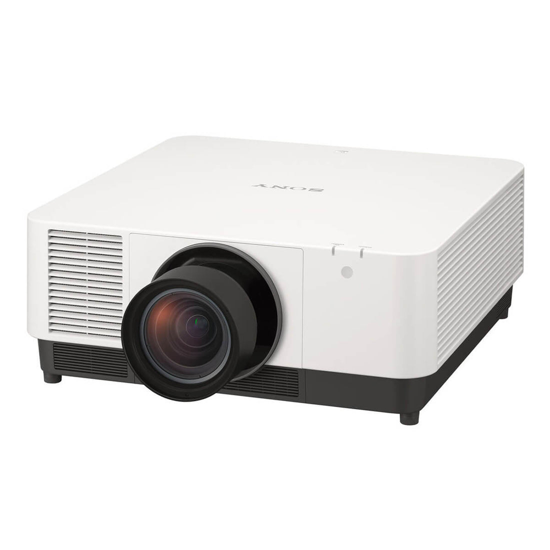 Sony 9000 Lumen WUXGA 3LCD Laser Projector in white, showing front view with lens and body details. – image 1