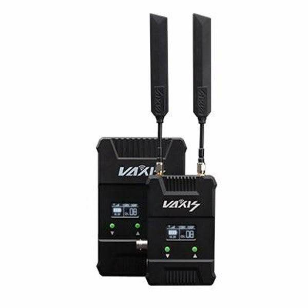Vaxis Storm 800 HDMI/3G-SDI wireless transmission kit with V-mount, used for professional production equipment setup. – image 1