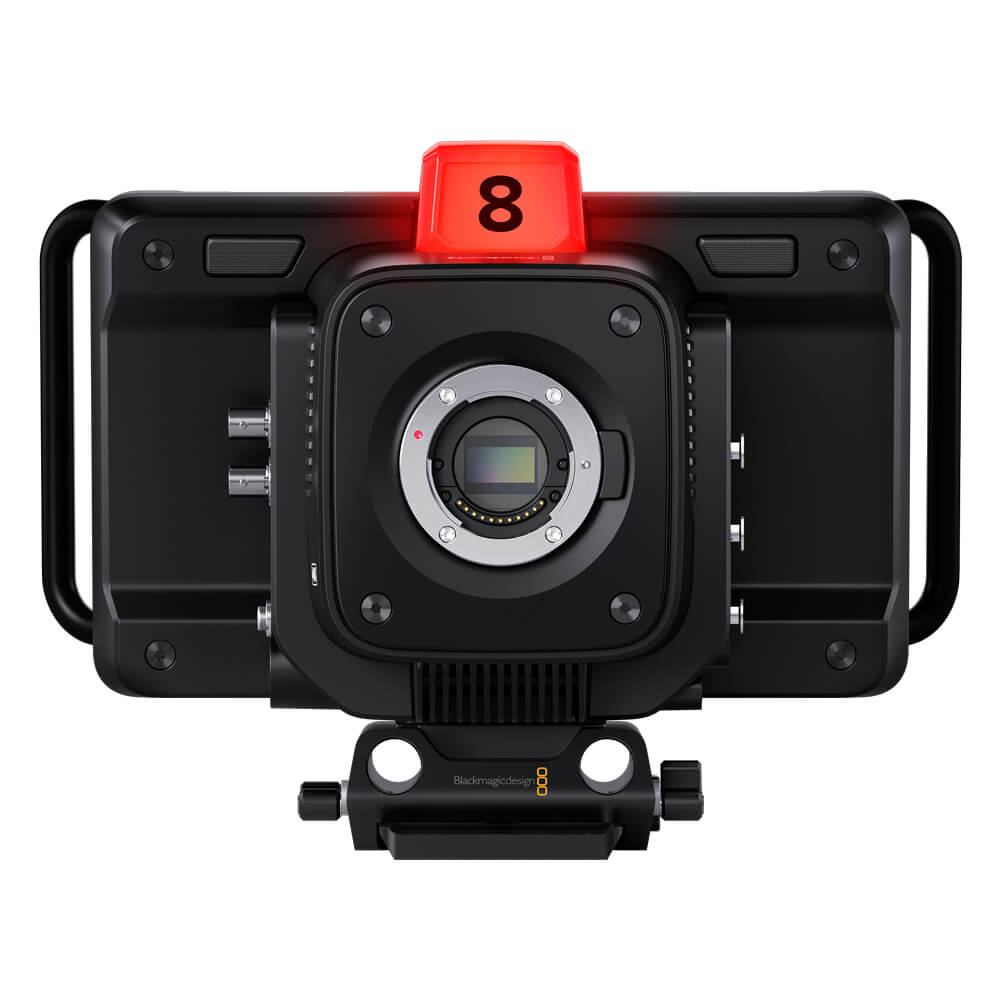 Blackmagic Design Studio Camera 4K Pro G2 with MFT mount, front view showing lens and camera body for professional studio recording. – image 2