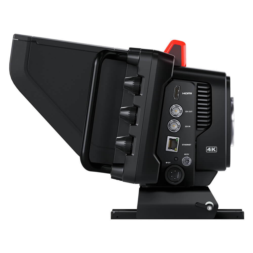 Blackmagic Design Studio Camera 4K Pro G2 with MFT mount, side view showing professional broadcast camera features and controls. – image 4