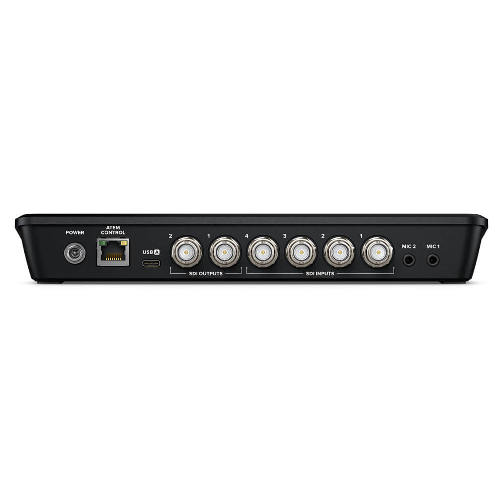 Rear view of Blackmagic Design ATEM SDI Pro ISO live production video switcher showing input ports and control connections. – image 3