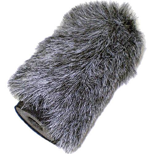 Azden SWS-100 high performance windscreen for audio accessories, showing the foam windscreen covering a microphone. – image 1