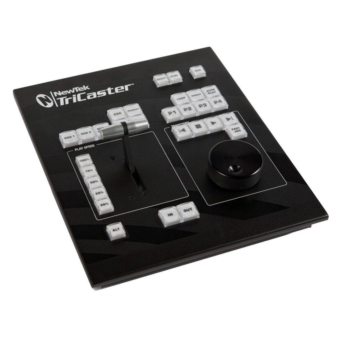 Vizrt TriCaster 850 TW DDR switcher panel with multiple control buttons and knobs for live video production. – image 1