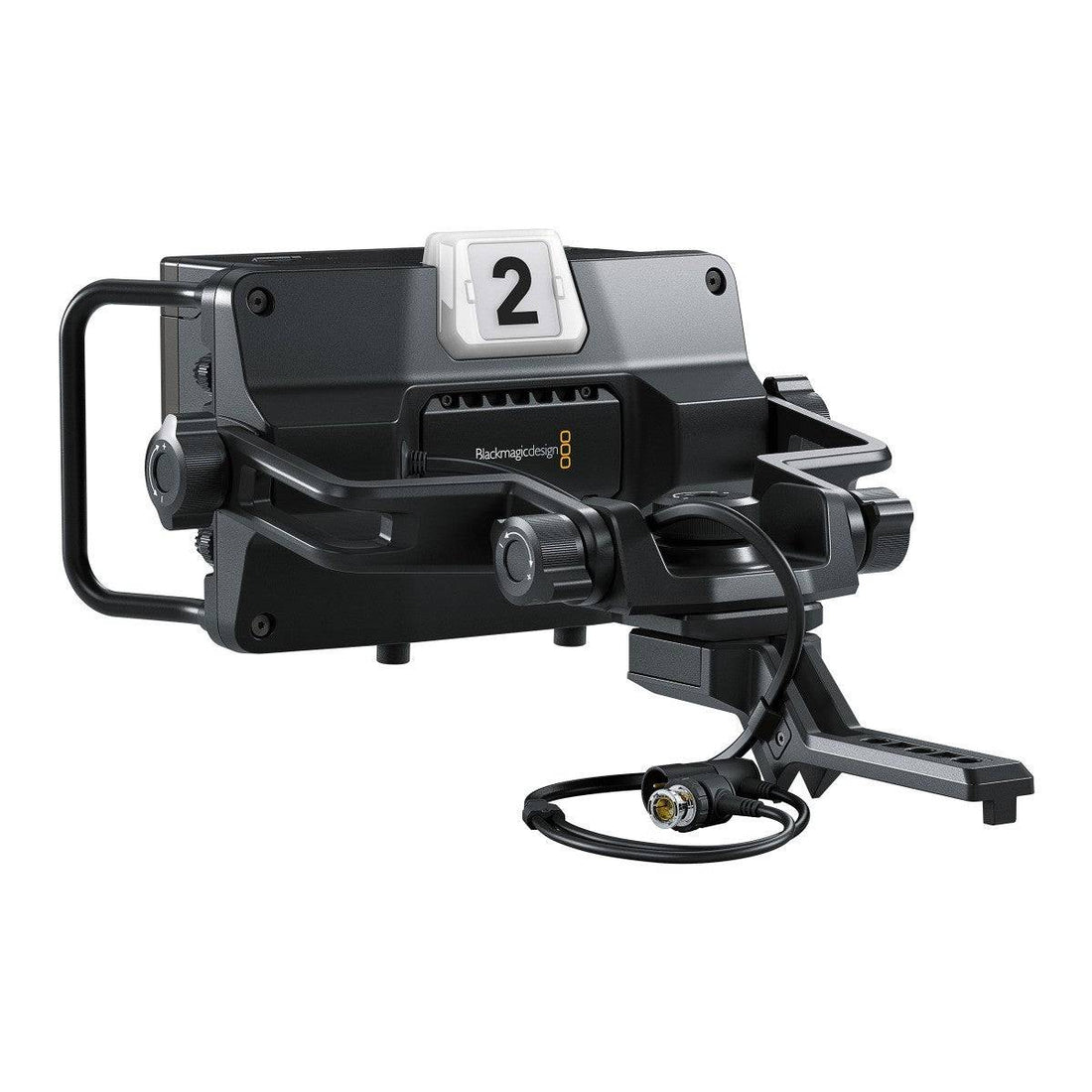 Blackmagic Design URSA Studio Viewfinder attached to a professional camera, showing the viewfinder’s eyepiece and adjustable mount. – image 1