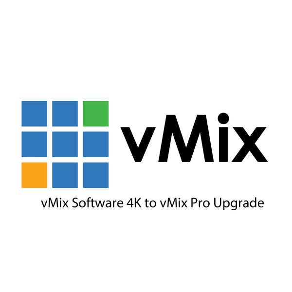 vMix logo with text 'vMix Software 4K to vMix Pro Upgrade' on a white background