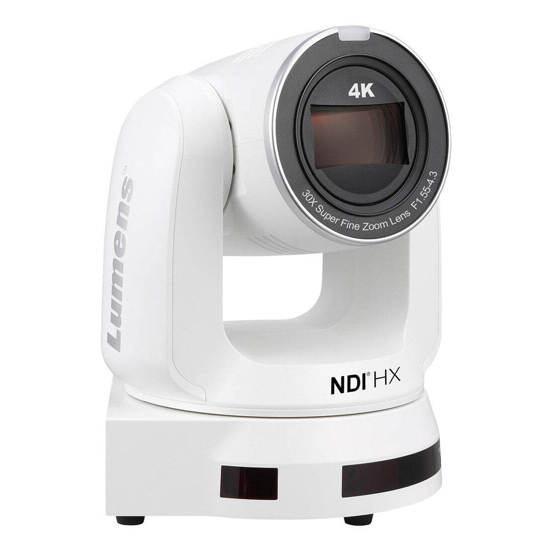 Lumens VC-A71PN 4K NDI|HX PTZ Video Camera in white, showing the camera's sleek design and lens details. – image 1