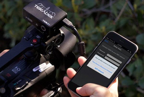 Teradek Vidiu Mini streaming encoder connected to a mobile app interface, used for live video production and broadcasting. – image 4