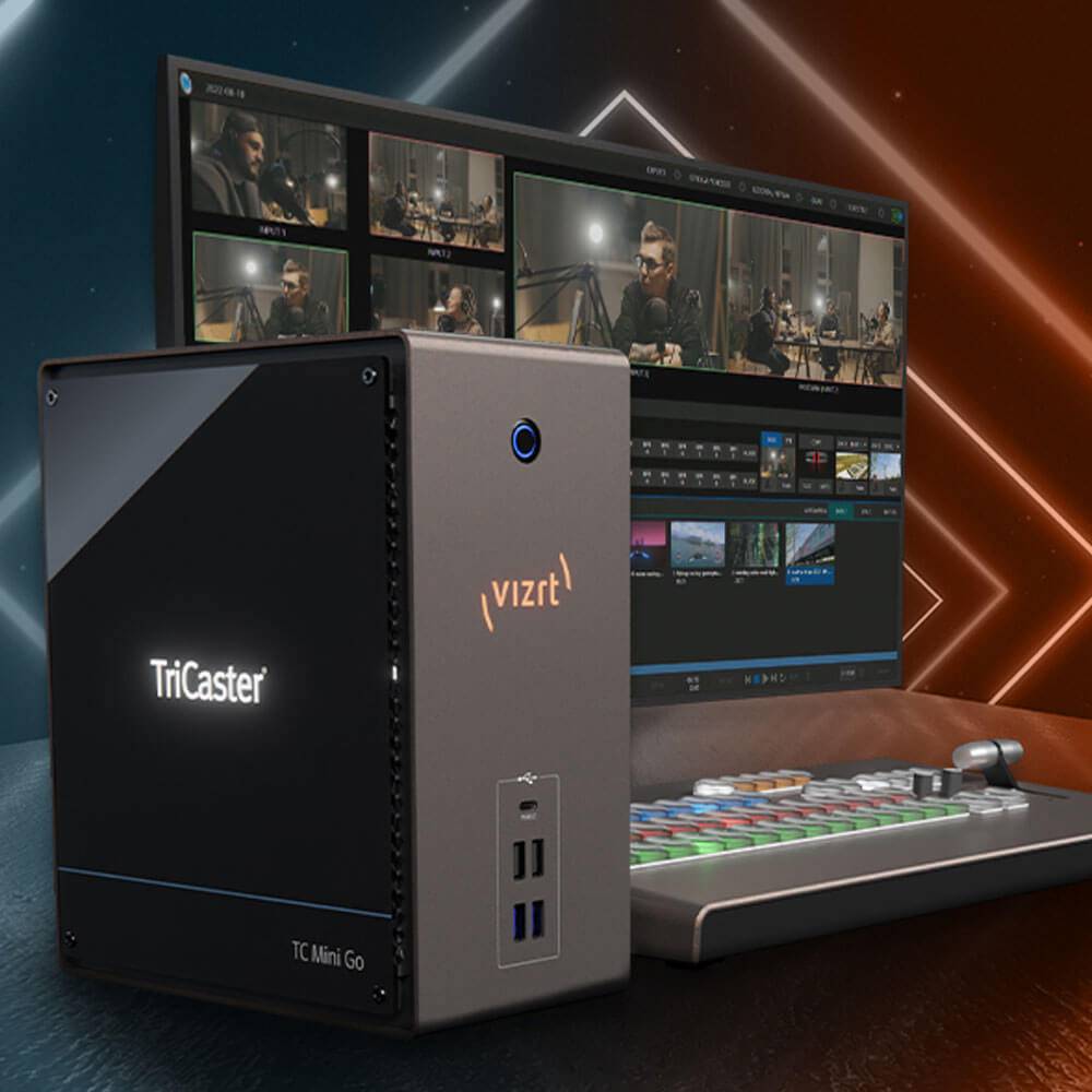 Vizrt TriCaster Mini Go video switcher with mini control surface and carrying case for portable live video production. – image 5