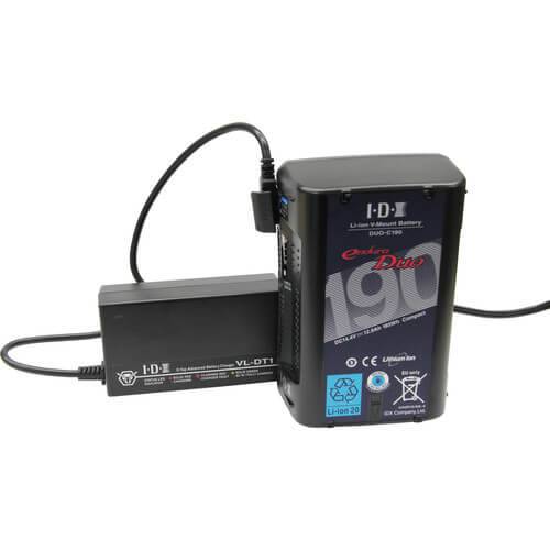 IDX System Technology VL-DT1 single-channel D-Tap port battery charger for video cameras, shown from the top view. – image 2