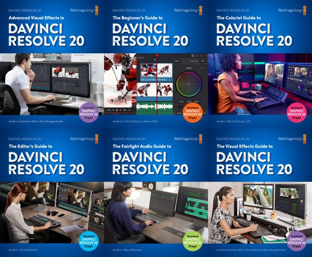 DaVinci Resolve 20 Training Books – Beginner, Editor, Fairlight, Colorist, VFX, Advanced VFX