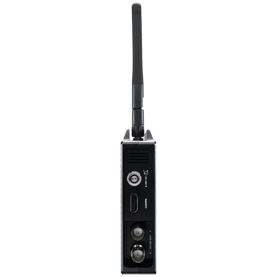 Teradek Bolt 4K 1500 wireless receiver with V-mount, 12G-SDI and HDMI connections for professional video production equipment. – image 3