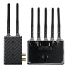 Teradek Bolt 4K LT 750 wireless kit with 3G-SDI and HDMI connections, gold mount, professional production equipment.