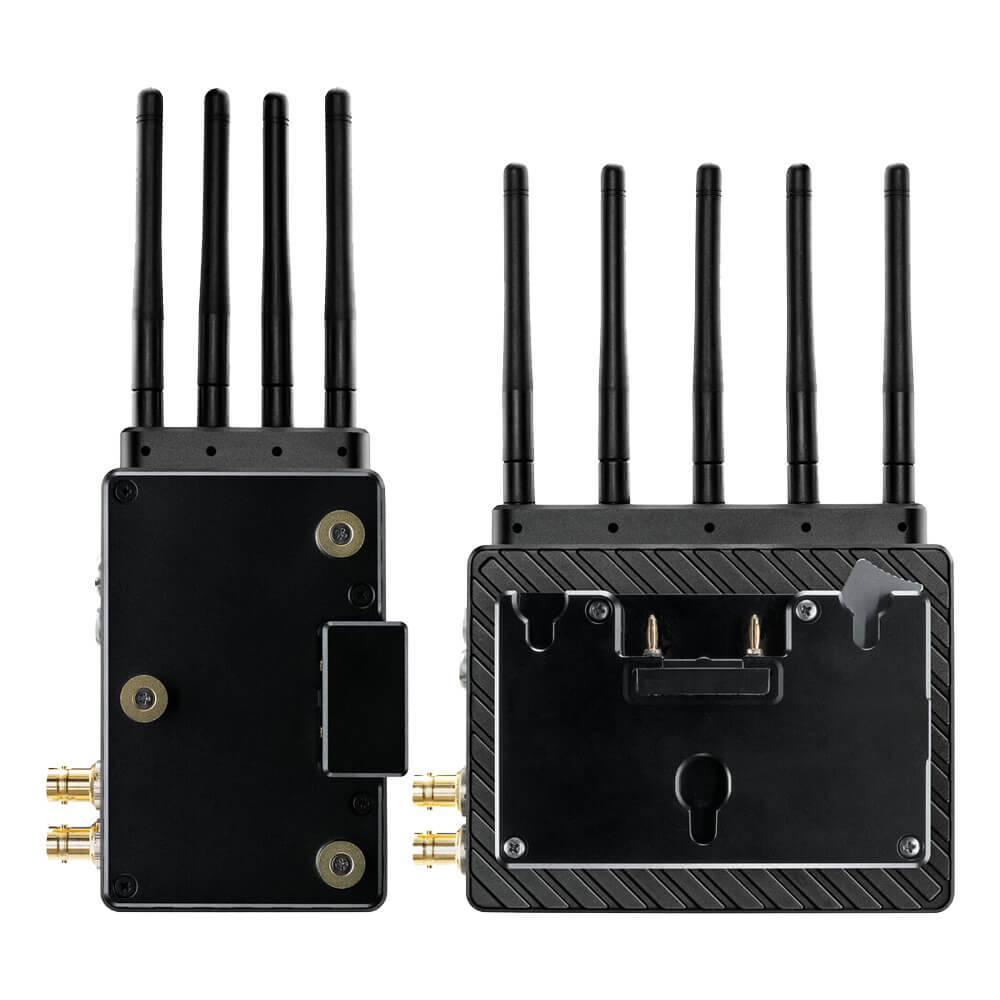Rear view of Teradek Bolt 6 XT 750 12G-SDI/HDMI wireless kit with gold mount, used for professional production equipment. – image 4