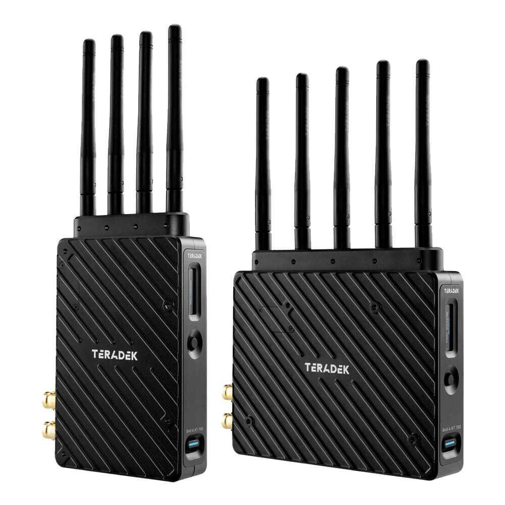 Teradek Bolt 6 XT 750 wireless kit with 12G-SDI and HDMI, gold mount, used for professional production equipment. – image 1