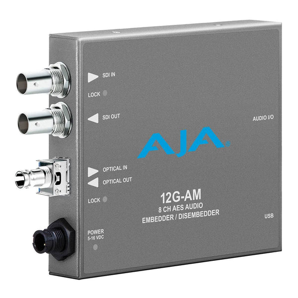 AJA 12G-AM-R-ST 8-Channel AES audio Embedder/Disembedder with Single ST Fiber Receiver - Coremicro – image 1