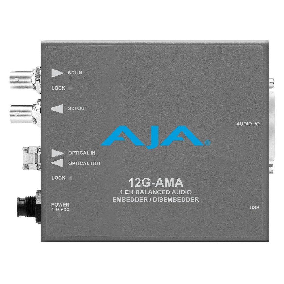 AJA 12G-AMA-R  4-Channel Analog Audio Embedder/Disembedder with Single LC Fiber Receiver - Coremicro – image 1