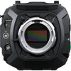 Blackmagic Design URSA Cine 17K 65 cinema camera with EVF, showcasing its professional build and large sensor for high-resolution filming.
