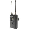 Azden 310UDR wireless camera-mount receiver for video, showing front view with controls and display screen.