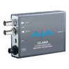 AJA 3G-AMA 4-channel analog audio embedder/disembedder video converter device with input and output ports visible.