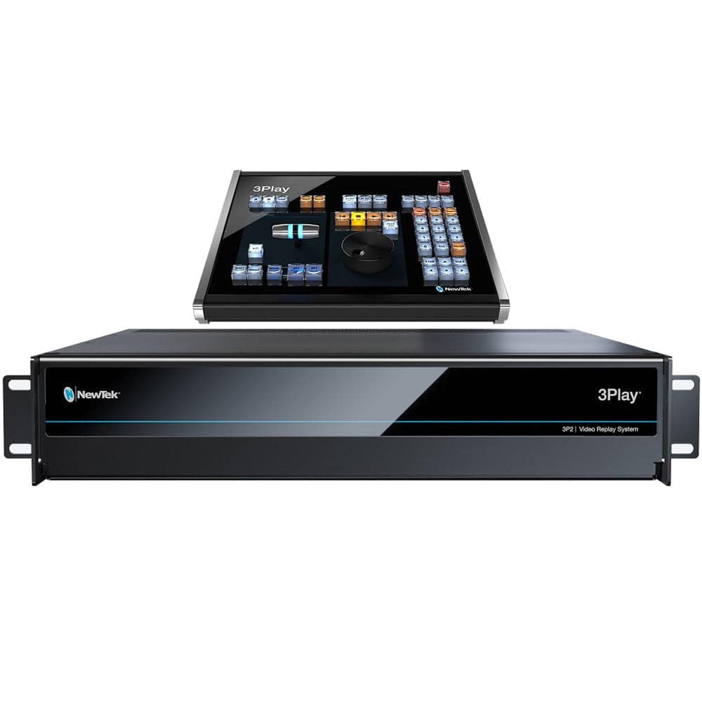 Vizrt 3Play 3P2 4K NDI Instant Replay System showing control interface and multiple connection ports for live sports broadcasting. – image 1