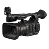 Canon XF605 UHD 4K HDR Pro camcorder with professional lens and ergonomic design, suitable for high-quality video recording.