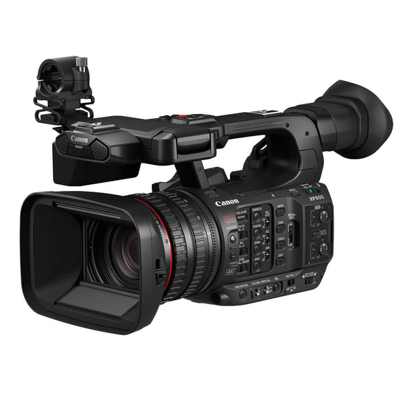 Canon XF605 UHD 4K HDR Pro camcorder with professional lens and ergonomic design, suitable for high-quality video recording. – image 1