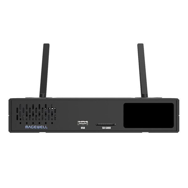 Magewell Ultra Encode AIO production equipment with front view showcasing its sleek design and functional interface. – image 2