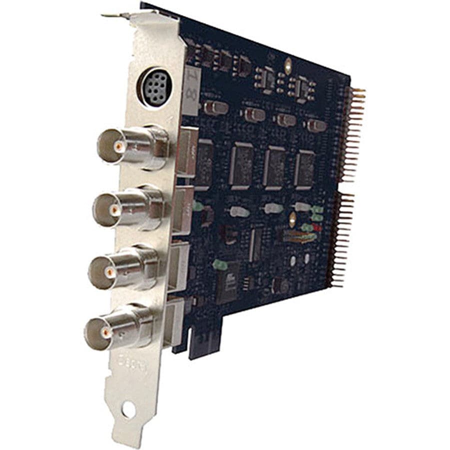 Osprey 460e PCIe 4-channel analog video capture card installed in a computer, capturing multiple video inputs for professional recording. – image 2