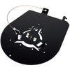 Black AIDA Imaging ceiling mount bracket for PTZ cameras, top view showing sturdy mounting plate and adjustable features.