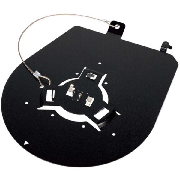 Black AIDA Imaging ceiling mount bracket for PTZ cameras, top view showing sturdy mounting plate and adjustable features. – image 1