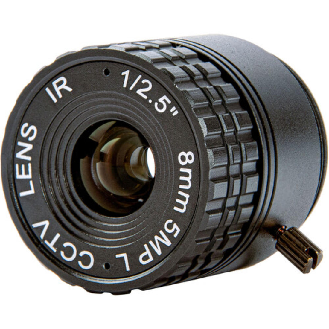 AIDA Imaging CS-8.0F 8mm 5MP lens for cameras, front view showing compact design and lens glass for high-resolution imaging. – image 1