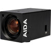 AIDA Imaging HD3G-IPC-MX10 full HD 3G-SDI HDMI POV camera with 10x zoom, front view showing lens and compact design.