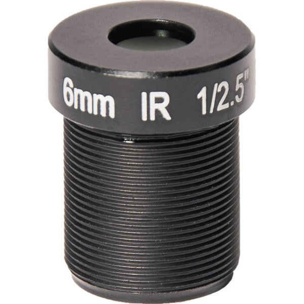 AIDA Imaging 6mm f/2.4 3MP M12 lens for AIDA HD-NDI-MINI camera, front view showing lens details and mounting interface. – image 1