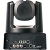 Rear view of AIDA Imaging 4K NDI|HX3 PTZ camera with 12G-SDI, SFP+ port, auto-tracking, 30x optical zoom in black