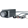 AIDA Imaging UHD 4K/60 NDI®|HX3/IP/SRT PoE weatherproof POV camera with front view and attached cables.
