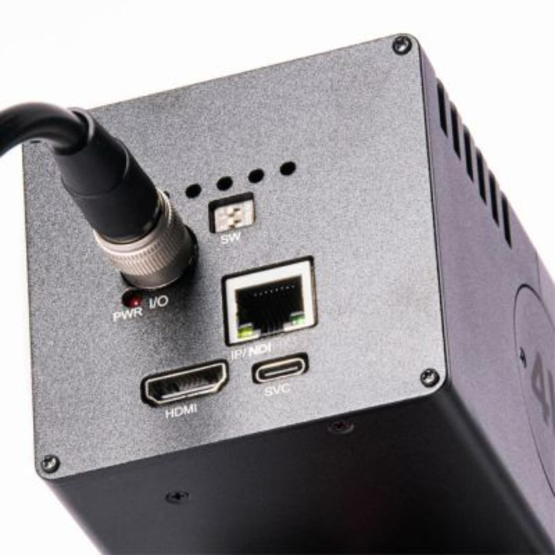 AIDA Imaging UHD 4K/60 NDI|HX3 POV camera with 30x zoom, rear view showing ports and professional multi-purpose video camera features. – image 3