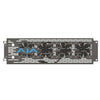 AJA DRM2-PLUS-A2 active 3RU mini-converter rack frame with redundant power supply, shown on a professional server rack.