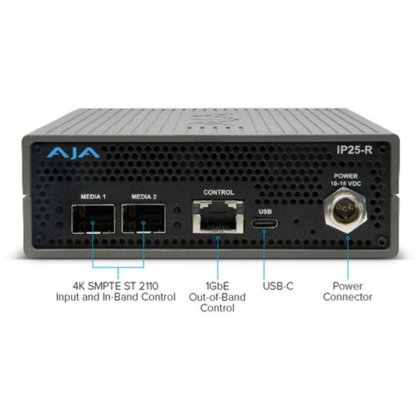 AJA IP25-R 4K SMPTE ST 2110 to 12G-SDI/HDMI Converter 4k SMPTE ST 2110, 1GbE, USB-C, Power Connector – image 2