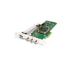AJA KONA 1-T 3G-SDI 2K capture and playback card with multiple ports and compact design, viewed from a perspective angle.
