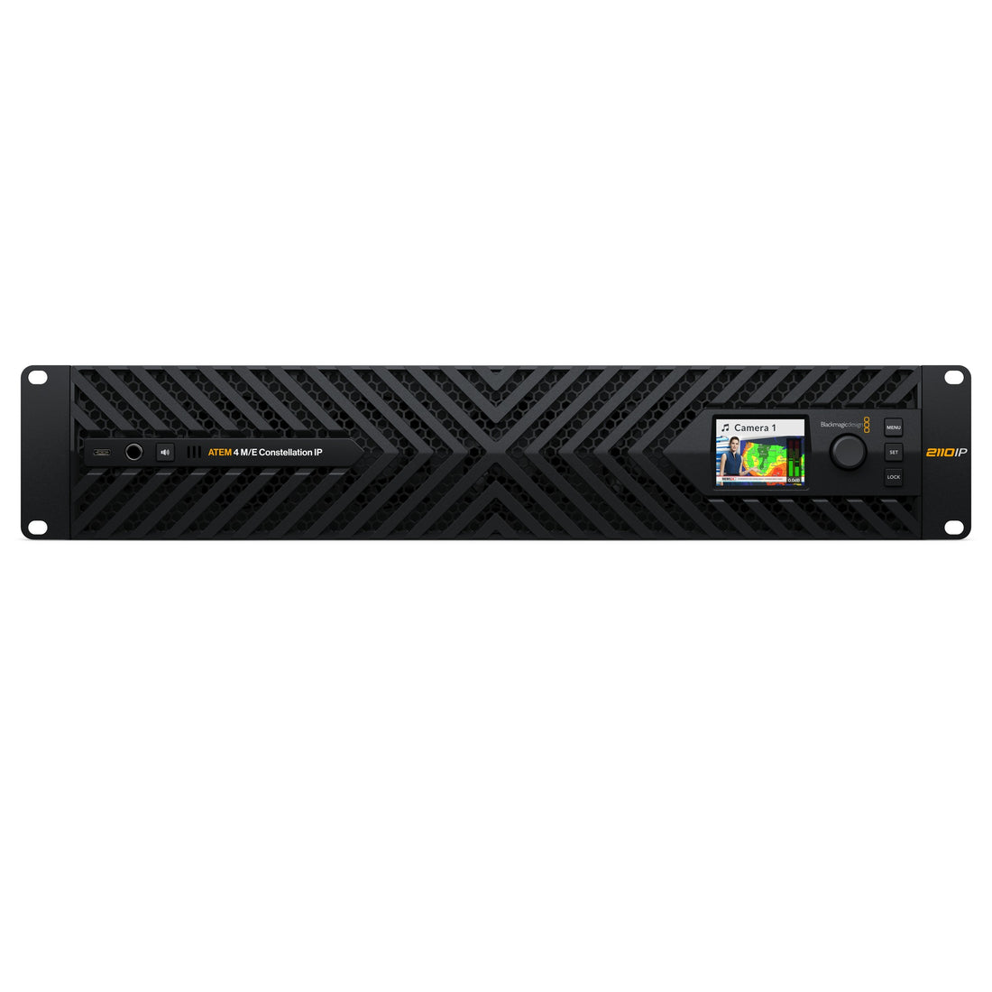 Blackmagic Design ATEM 4 M/E Constellation IP video switcher with front control panel and multiple input buttons. – image 3