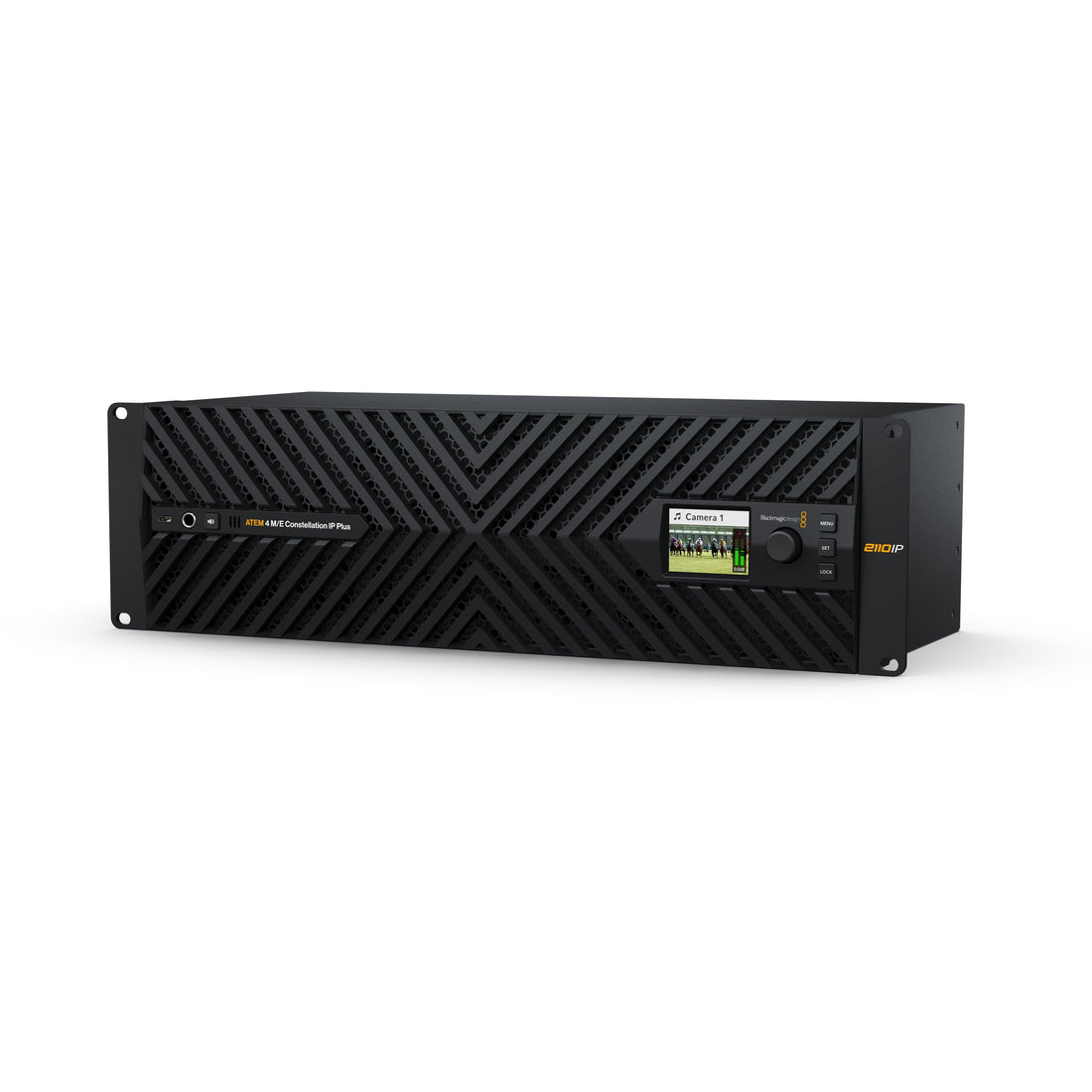 Blackmagic Design ATEM 4 M/E Constellation IP Plus video switcher with multiple control panels and input/output connections. – image 1