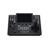 Panasonic AW-RP150 touchscreen remote camera controller for PTZ cameras, featuring a large display and control buttons.