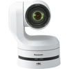 Panasonic AW-UE150A UHD 4K 20x PTZ camera in white, showing front view with lens and pan-tilt controls.