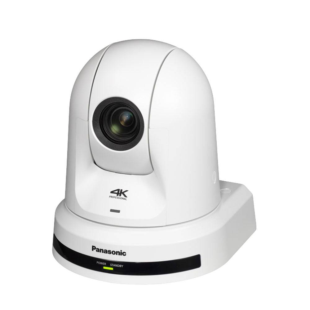 Panasonic AW-UE50 4K PTZ camera in white with 24x optical zoom, SDI and HDMI outputs, mounted on a tripod. – image 4