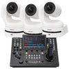 Panasonic AW-UE160 PTZ Camera 3-Pack (White) + AW-RP150 Controller