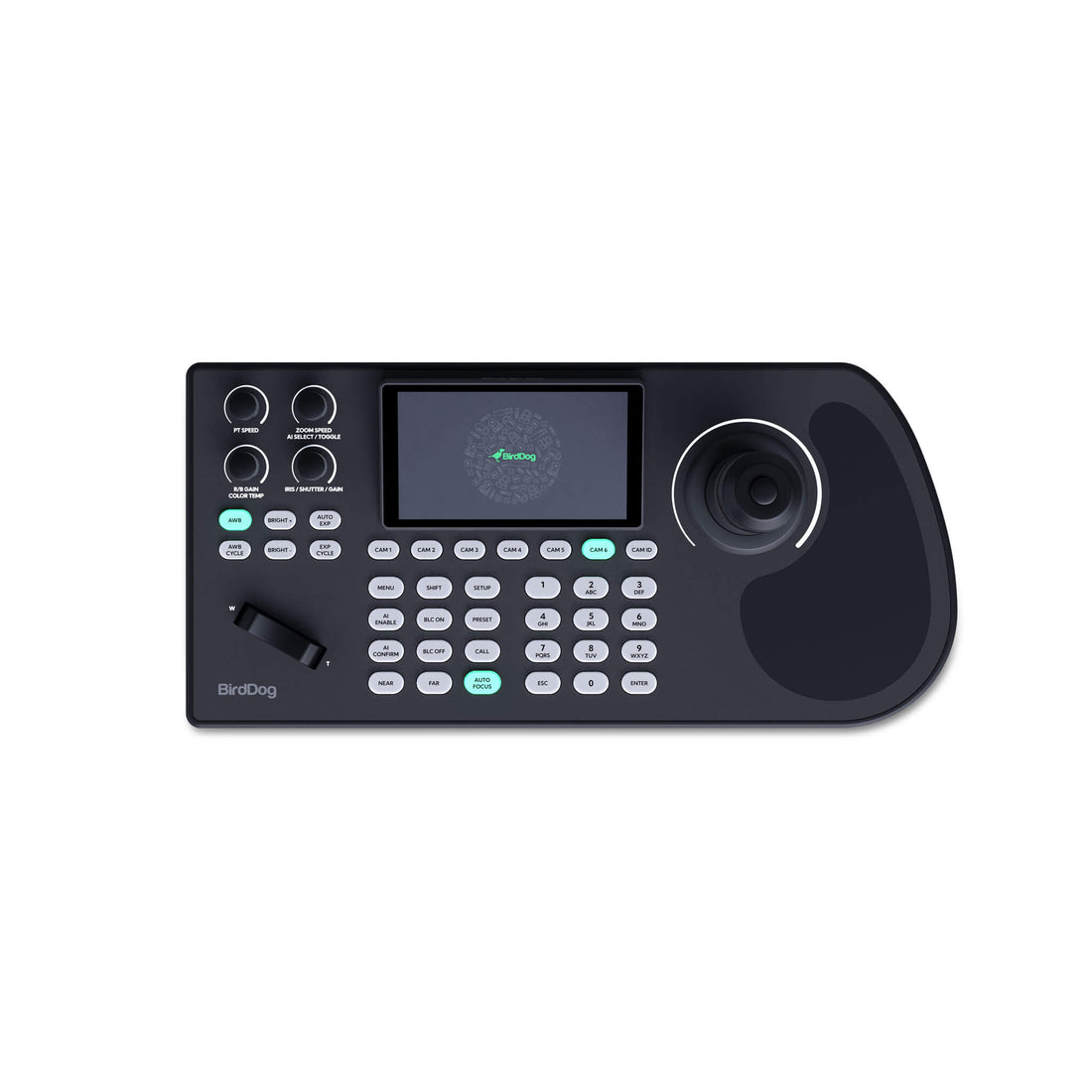 BirdDog KBD NDI PTZ Camera Controller shown from top view, featuring buttons and controls for seamless PTZ camera operation. – image 3