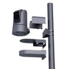 BirdDog O4 Pole Mount Grey Outdoor PTZ Bracket brackets and components on a white background